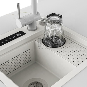 4442 <span class=keywords><strong>Mini</strong></span> <span class=keywords><strong>lave</strong></span>-vaisselle intelligent à purification hydroélectrique, anti-rayures, en acier inoxydable blanc, avec robinet à jet unique et barre cascade faite à la main - Product Image 5
