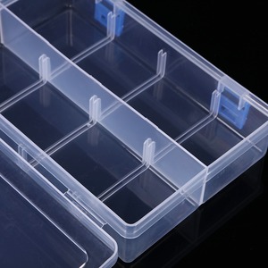 Transparent 8-Compartment Plastic Storage <b>Box</b> With Double Buckles <b>For</b> Fishing Tackle Hardware Tools Parts Accessories - Product Image 4