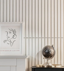 बर्फ सफेद आधुनिक <span class=keywords><strong>mdf</strong></span> स्लेट ध्वनिक दीवार पैनल लिविंग रूम के लिए लकड़ी के डिजाइन - Product Image 4