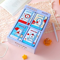 Cuaderno A7 Apple Pup con Banda Elástica, 80 Hojas, 80GSM, Marcapáginas de Cinta, 4 Diseños, Papelería Kawaii, Venta al Por Mayor