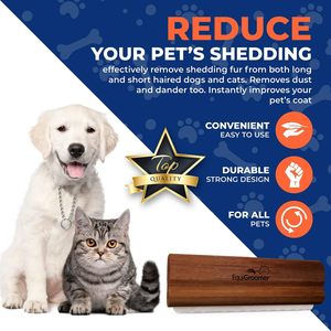 Brosse de toilettage de luxe oblongue personnalisable avec logo pour chiens et chats – Améliore la santé du pelage et élimine les poils et poils morts - Product Image 6