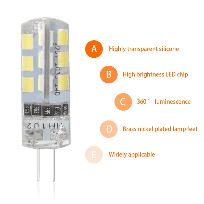 저렴한 가격 낮은 전압 ac220v 1.5w 3w 5w 할로겐 등가 램프 없음 깜박임 전구 G4 Led 빛