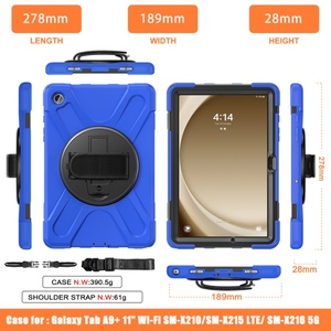 Cover protettiva per tablet in silicone rigido con supporto girevole e custodia con tracolla per <span class=keywords><strong>Samsung</strong></span> <span class=keywords><strong>Galaxy</strong></span> A9 Plus - Product Image 5