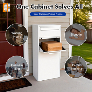 Boîte aux lettres autoportante en acier inoxydable avec revêtement en poudre, étanche, capacité de 48 L pour les courriers et les lettres - Product Image 2