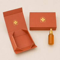 Boîte cadeau rigide pliable avec logo personnalisé, en carton gris, estampage à chaud, emballage carré pour parfum, soin de la peau, sérum