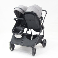 Jumeaux Poussette Double Poussette Bébé Poussette avec Siège Réversible Convertible à Nacelle