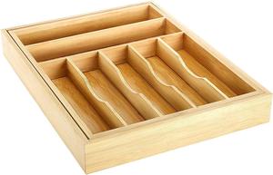 Organizzatore per Cassetti <span class=keywords><strong>in</strong></span> Bambù, Scatola per Posate da Cucina, Contenitore <span class=keywords><strong>in</strong></span> Acciaio per Catering, Porta Biancheria Intima - Product Image 2