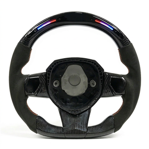Volant en fibre de carbone à 3 branches TDD compatible avec Lamborghini – Surpiqûres orange pour une performance accrue en course - Product Image 1