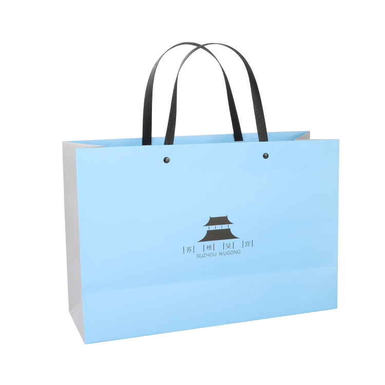 Recyclable luxury paper bags packaging kraft shopping paper bag with handle