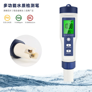 Water Quality <b>Tester</b> Pen 5 In 1 <b>Ph</b> Tds Ec Salinity Digital Display For Aquatic Products And Laboratory Use - Product Image 1