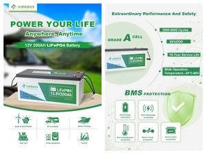 12v100ahソーラーリン酸鉄リチウム電池12V24V 48V 51.2V 100ah <span class=keywords><strong>135ah</strong></span> 200ah 300ah 400ah Lifepo4バッテリーパックRVキャンピングカー - Product Image 6