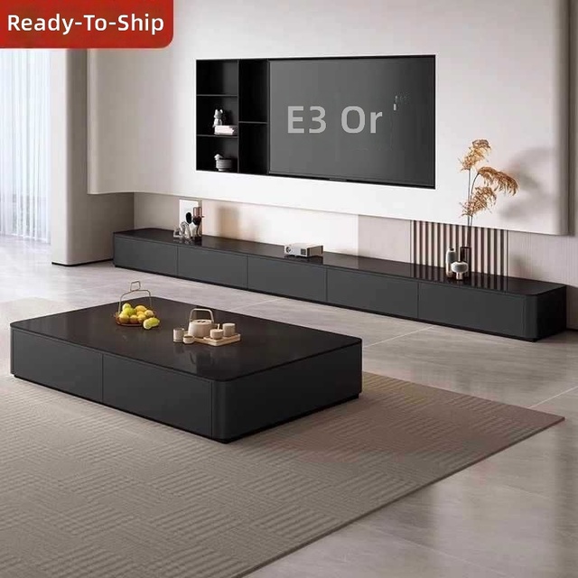 Modern Scandinavian TV Stand with Cable Management Free Combination Modular Media Console for Living Room, Home Entertainment