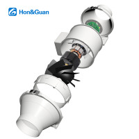 Ventilateur de gaine en ligne HF 4 pouces 100 mm, kit de ventilation d'évacuation avec contrôleur, silencieux, plastique, puissant, silencieux, 830 420 100 CFM