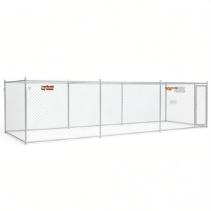 Grande cage pour chien en acier galvanisé gris, enclos pour animaux de compagnie, durable, rectangulaire, pour intérieur - Product Image 1