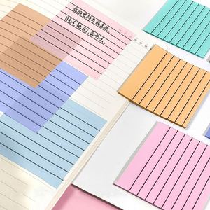 HengXin Transparent <b>Sticky</b> <b>Note</b> 3*3inch With Line Stationery Macaron Color School Supplies - Product Image 3