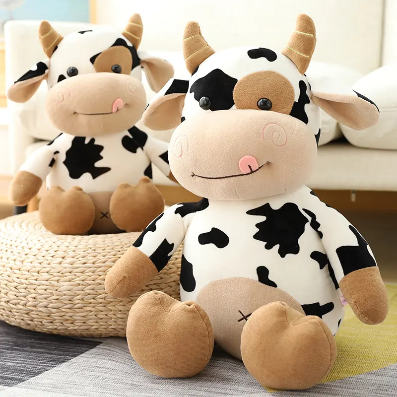 new Different size Cow Plush Toy Stuffed Animal Throw Plushie Pillow Soft Fluffy Hugging Cushion Gift for Every Age