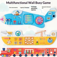 Jeu mural éducatif pour la petite enfance 4-6 ans, ensemble de jouets en bois interactifs parent-enfant avec décorations suspendues