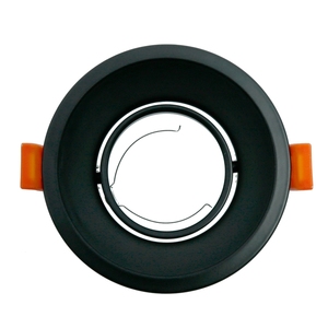 Aro basculante redondo negro, compatible con gu10/mr16, ideal para iluminación orientable en techos y paredes. - Product Image 1