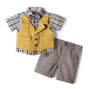 Factory Wholesale Baby Clothing 1-4 <b>Years</b> Toddler Outfits Shorts Suits 2Pcs Boys Formal Sets Baby Clothes Suits - Product Image 4