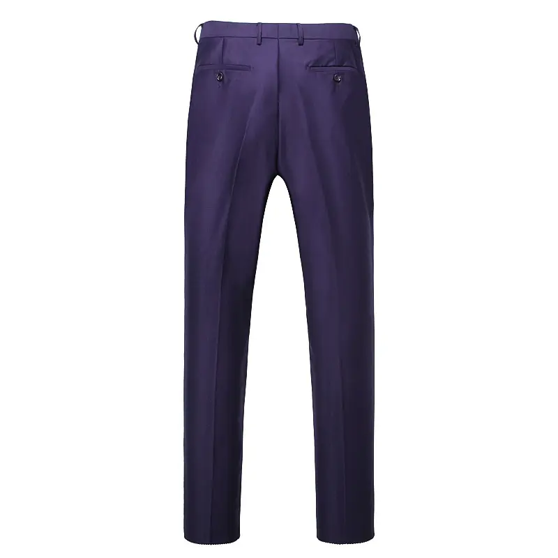 Cheap Men Suit Pants Blazer Dress Purple Slim Fit Stretch Casual Formal Wear Stretch Male Trousers