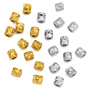 Stainless Steel Faceted Cylindrical Beads Square Shape Plated Loose <b>Spacer</b> For Bracelet Making Jewelry Accessories - Product Image 4