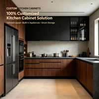 Système d'armoires en contreplaqué sur mesure moderne, écologique, durable et imperméable pour cuisines et rangements de villas et appartements