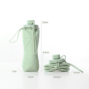 Silicone Folding <b>Bottle</b> 600Ml Collapsible Water <b>Bottle</b> For Travel Outdoor Sports - Product Image 5