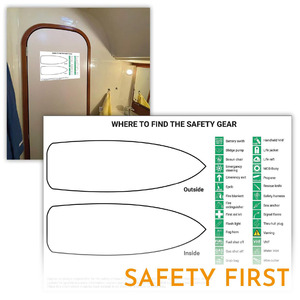 Autocollants de sécurité personnalisés en PVC écologique pour plans d'urgence, marqueurs de localisation et signalisation pour navires, bateaux et embarcations marines - Product Image 2
