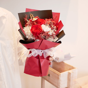 New Product Ideas 2023 Gift Eternal Gift Packaging Box Preserved Rose Flowers Bouquet For Wedding Home Birthday Decoration