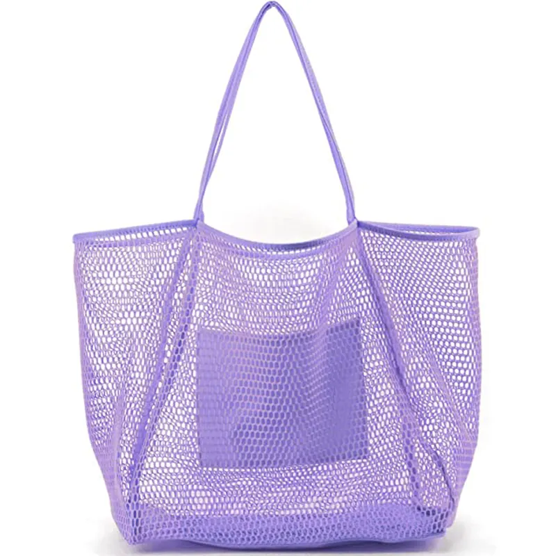 Wholesale High-Quality Fashion Durable Shopping Net Bag Canvas Polyester Portable Tote Mesh Bag