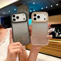 Coque de téléphone à cadre diamanté et paillettes pour iPhone 17 18 Pro Max – Vente Flash – Housse de téléphone à paillettes dégradées pour iPhone 13 14 15 16 17