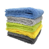Serviette de lavage et séchage de voiture en microfibre sans bords 40x40 500GSM, en polaire corail ultra-absorbante, 80% polyester 20%