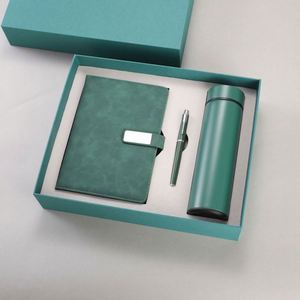 Wholesale Promotional Blue PU Leather Notebook and Pen Gift Set Custom A5 Diary Thermos Cup <b>Note</b> <b>Book</b> Gift Set With Water Bottle - Product Image 3