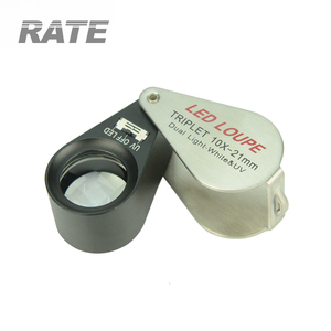 MG7802 10X LED <strong>Triplet</strong> Jewelry Loupe , Currency Detecting UV Diamond Magnifying Glass - Product Image 2