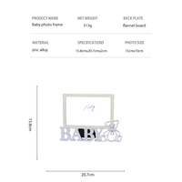 Cadre photo en alliage de zinc en gros, motif ours en peluche, avec strass, pour baptême, baby shower, cadeaux souvenirs