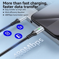 Câble de charge rapide Type-C 240W en gros, tressé en PVC, synchronisation haute vitesse pour imprimante iOS - Plusieurs longueurs disponibles