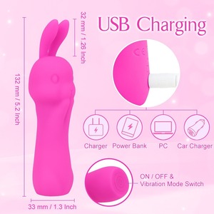 Hot Selling Foreign Trade Cute Bunny Female Sex Toy <b>Vibrating</b> AV Wand Massager Masturbator with 10 <b>Vibration</b> Modes for Women - Product Image 1