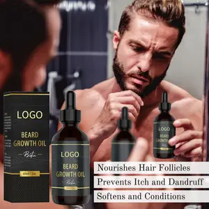 Eigenmarke Bartwachstumsöl Verdichter und Conditioner Bartöl für Männer Wachstum natürliches Bartwachstumsserum für Gesichtspflege Mann