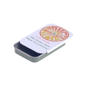 Rectangle slide lid tin box candy mint chew gum slide cover tin case cigarette metal sliding top tin can