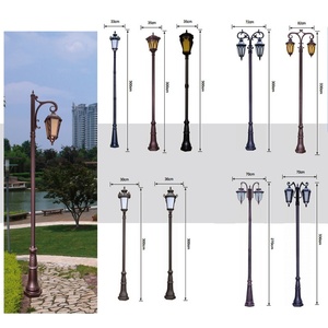 เสาไฟสวนเหล็กกลางแจ้ง หลอดไฟ LED พร้อมโคมแก้ว แสงวอร์มไวท์ 2700K IP66 หลอดไฟ A19 แบบไม่ถอดได้ ใช้ไฟ AC 220V พร้อมเซ็นเซอร์ตรวจจับความเคลื่อนไหว ใช้พลังงานแสงอาทิตย์ - Product Image 3