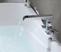 Robinet de baignoire en laiton, mitigeur de baignoire romain avec bec rotatif, ensemble de douche à main extractible, robinet cascade