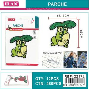 Patch en tissu Ilaan Frog 5,7x6cm, appliqué thermocollant pour vêtements - Product Image 1