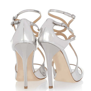 Phụ nữ đẹp tinh tế Peep Toe Stiletto bạc nền tảng cao gót - Product Image 4