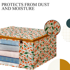 Housse de Saree de Travail Orange Patti Saree pour Femmes Prix de Gros Sac de Rangement Saree Transparent de Haute Qualité - Product Image 3