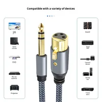 Trs kabel mikrofon Pria, kualitas tinggi 6.35mm (1/4 inci) kabel perempuan Xlr Dan Stereo Jack 6.35mm ke Xlr laki-laki untuk mikrofon