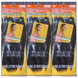 Estensioni per Capelli Sintetiche Pre-Stirate Stile Yaki 38 Pollici Set da 4 per Trecce Crochet Box per Donne di Colore - Product Image 2