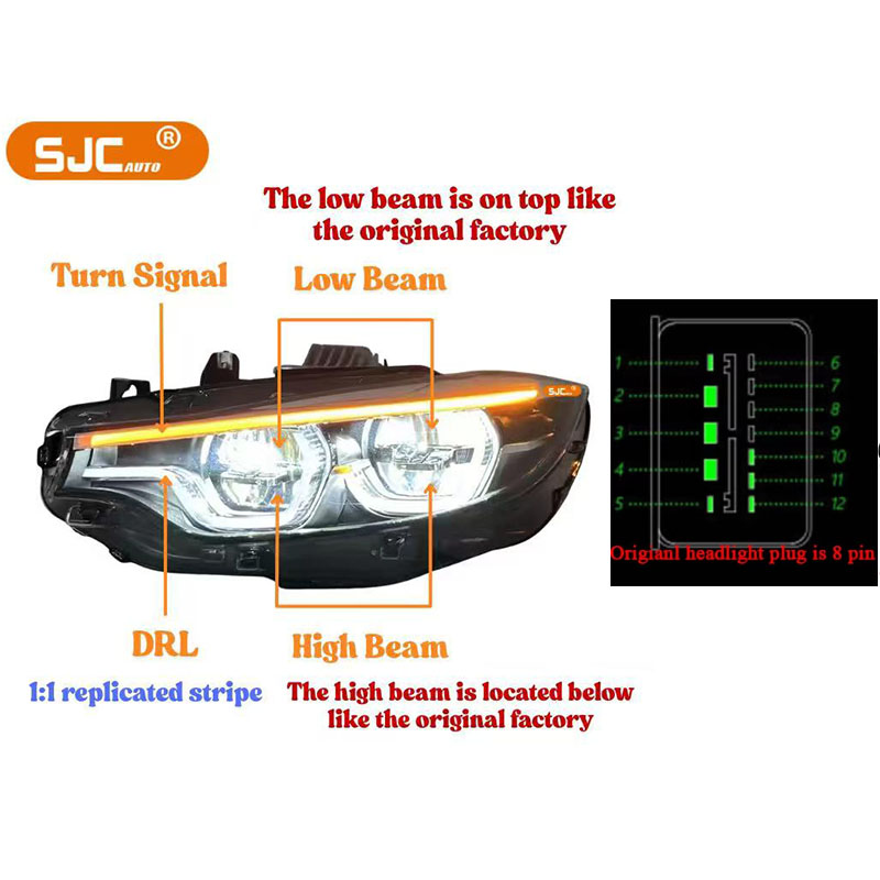 Solo DRL bianco, 8 Pin (2 PEZZI = 1 SET)