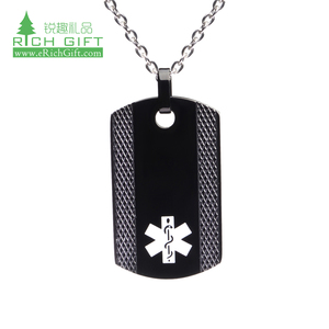 Offre Spéciale – Plaques d'identification pour chien personnalisées en alliage d'aluminium émaillé souple, gravées au laser en 3D, avec chaîne à billes de 72 cm pour hommes - Product Image 2