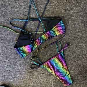 Maillot de bain sexy personnalisé à marque privée, maillot de bain bandage, maillot de bain triangle, maillot de bain une pièce uni/à pois/imprimé, séchage rapide, respirant - Product Image 4