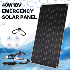 Panel solar flexible de 40W 18V con doble salida USB ETFE negro para cargar teléfonos, coches y barcos - Product Image 2